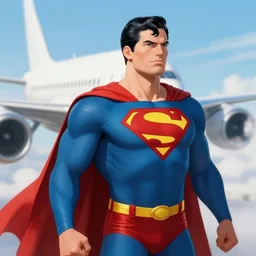 superman travels by plane