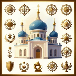 kalmyk architecture and symbols by greg rutkowski, trending on artstation, favorites on deviantart, high quality art. artwork masterpieces, award winning