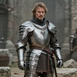 willem dafoe in skyrim in steel plate armor