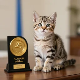 award winning photograph of a kitten sitting on a table