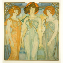 an art nouveau streamline moderne portrait in the style of anna dittmann and donato giancola and charles dulac.