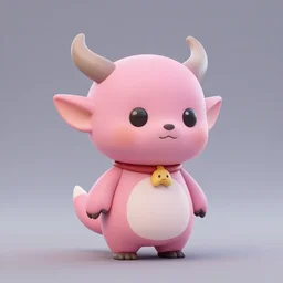A 3D render of a cute chibi pink Kobold. Unreal Engine