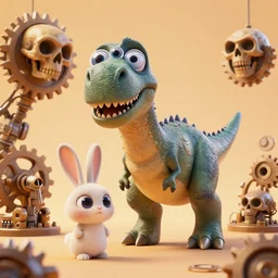 pixar dinosaur bunnies with googly eyes, m 1 tank fury road, warm colored highly detailed cinematic scifi render of 3 d sculpt of spiked gears of war skulls bucketwheel jabbas palace cybertron, military chris foss, john harris, hoover dam'aircraft carrier tower'beeple, warhammer 4 0 k, halo, star citizen, halo, mass effect, high tech industrial, artstation unreal, 4 k, 8 k, hd