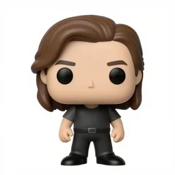 a funko pop of german young man with long brownish hair, very short beard and light round glasses, in a funko pop box that says ultra