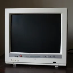 analog computer monitor with a black screen
