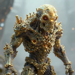 concept art of totally fractal bismuth golem, consists of bismuth fractalization, extremely high details, masterpiece, photorealistic, hyperrealism, vray, octane render, volumetric lighting, depth of field, bokeh, artstation, cgsociety by johannen voss, greg broadmore