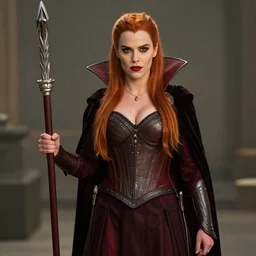 full shot photo of kat dennings as a vampire warrior