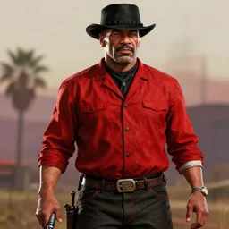 Mike Tyson in red dead redemption 2 digital art 4K quality super realistic