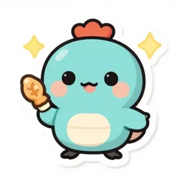cute miss mascot clamiral clamiral samurott food sticker art, cronobreaker, beeple game icon