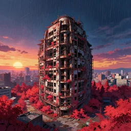 a beautiful very detailed anime illustration of building abandoned industrial architecture architecture city room urbex by moshe safdie, nature sunset infrared fisheye magic realism universe thermal imaging elysian tokyo sea bioshock rainforest gem myst assassin's creed extraterrestial sleet, archdaily, wallpaper, highly detailed, trending on artstation.