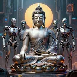 budha cyborg by artstation, deviantart, artfol, artslant artbox, cgsociety, gfxartist, artful, zatista, artpal, instagram, blendernation, frank stella, beeple, giger, kopera, zawadzki, synth - wave, hyperrealism, futurism 4 k, octane render