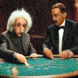 Albert Einstein playing poker with will Smith