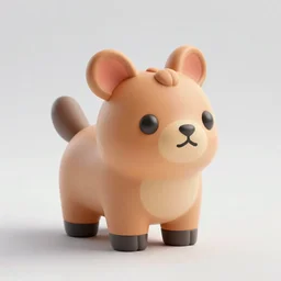 a close up of a toy animal on a white surface, a 3 d render by puru, polycount contest winner, furry art, rendered in maya, physically based rendering, made of rubber