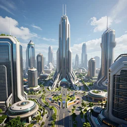 the futuristic sci fi city, render, octane, 4k, highly detailed, vivid colors, high definition