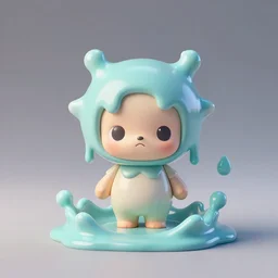 splashy glossy melted ebay product, drops, drips, beautiful cute, cute melting miniature resine action figure, High detail photography, 8K, 3d fractals, cute pictoplasma, one simple ceramic tintoy melting plastic, melting, melting swampmonster Figure sculpture, 3d primitives, in a Studio hollow, by pixar, by chris mars, by jason edmiston, cgsociety, simulation