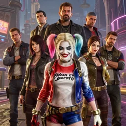 highly detailed portrait gamora harley quinn, gta v, stephen bliss, unreal engine, fantasy art by greg rutkowski, loish, rhads, ferdinand knab, makoto shinkai and lois van baarle, ilya kuvshinov, rossdraws, tom bagshaw, global illumination, radiant light, detailed and intricate environment