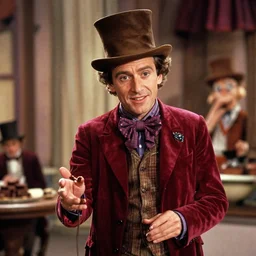 film still of Robin Williams as Willy Wonka in Willy Wonka and the Chocolate Factory 1971