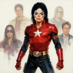 masterpiece painting of michael jackson as a mcu superhero, featured in artstation, concept art by greg rutkowski, wlop, dan mumford, christophe vacher