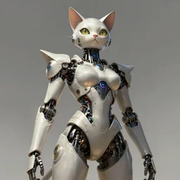 low angle shot of a cyberpunk cat robot character, intricate, elegant, highly detailed, centered, digital painting, artstation, concept art, smooth, sharp focus, illustration, artgerm, Tomasz Alen Kopera, Peter Mohrbacher, donato giancola, Joseph Christian Leyendecker, WLOP, Boris Vallejo
