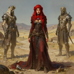 a full body portrait of a beautiful post apocalyptic offworld miners quarter bedouin blind pulp fiction scarlet wild rogue barbarian leper begging by the roadside, intricate, elegant, highly detailed, digital painting, artstation, concept art, smooth, sharp focus, illustration, art by krenz cushart and artem demura and alphonse mucha
