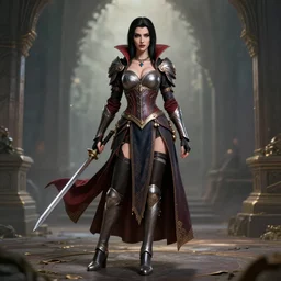 full body photo of a beautiful vampire warrior, highly detailed, 4k, HDR,