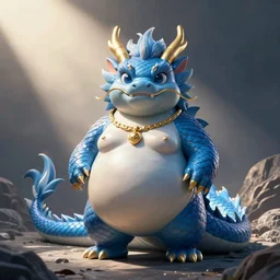 HD, photo , realism , chubby female dragon , blue scales.
