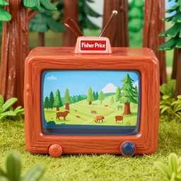 fisher price redwood forest, california scene from tv show hyper detailed 5 5 mm 8 5 mm, toy photography, plastic coated