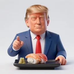 donald trump at all - you - can - eat sushi, a detailed matte painting by anton pieck, deviantart contest winner, fantasy art, concept art, official art, matte drawing
