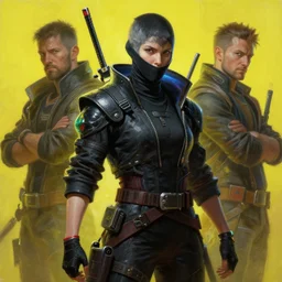 cyberpunk ninja from 2 0 7 7, highly detailed oil painting, unreal 5 render, rhads, bruce pennington, tim hildebrandt, digital art, octane render, beautiful composition, trending on artstation, award - winning photograph, masterpiece