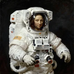 astronaut painting in the style of davinci