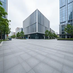 wide angle shot of a modern square, hyper detailed, trending on artstation