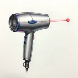 a hybrid between a hair dryer and a laser gun, sketch