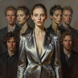 half body portrait, beautiful professional model in a dream reflecting suit, detailed, centered, half body portrait, digital painting, artstation, concept art, donato giancola, surrealistic, intricare face and body, joseph christian leyendecker, wlop, boris vallejo, moebius, breathtaking, 8 k resolution, extremely detailed, beautiful, establishing shot, artistic, hyperrealistic, beautiful face, octane render, cinematic lighting, dramatic lighting, masterpiece