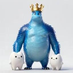 a a tall blue man with scales wearing a golden crown, by craola and tooth wu and pixar, concept art, digital illustration, trending on artstation
