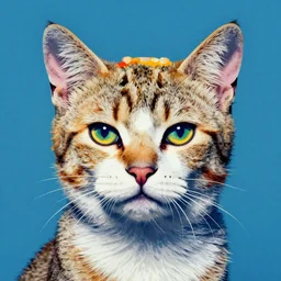 a portrait of a cute cat by Andy Warhol