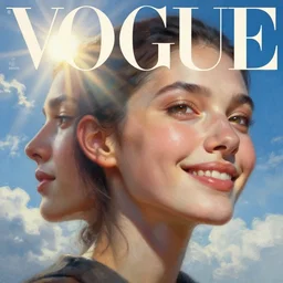 3 d, sci - fi, close - up, morning, smiling fashion model face, sun, cinematic, clouds, sun rays, vogue cover style, poster art, blue mood, realistic painting, intricate oil painting, high detail illustration, figurative art, multiple exposure, poster art, 3 d, by tooth wu and wlop and beeple and greg rutkowski