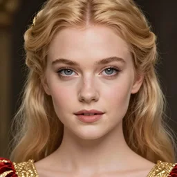 portrait of beautiful blonde princess, gold and red clothes, high detail, cleary see face, detailed eyes, by gaston bussiere, bayard wu, greg rutkowski, auguste bourotte, odd nerdrum, maxim verehin, dan dos santos, masterpiece, sharp focus, cinematic lightning
