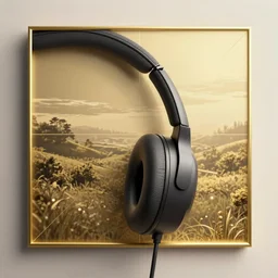 closeup listening to music by disney concept artists, blunt borders, golden ratio