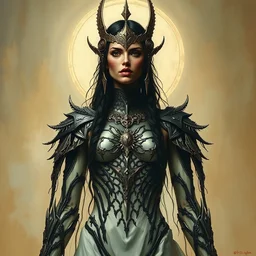 gal gadot as a hans zatzka, hans zatzka, h. r. giger painting