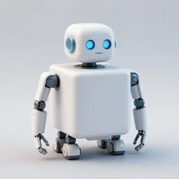 a robot in the shape of a box, has 4 legs that end in wheels, k octante detailed render, cinematic lighting, post - processing
