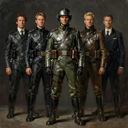 dark enlightenment, full length body portrait of a 1 8 5 0 s sci - fi soldier, painted by zdzislaw beksinski, jack kirby, tom lovell, alex malveda, greg staples