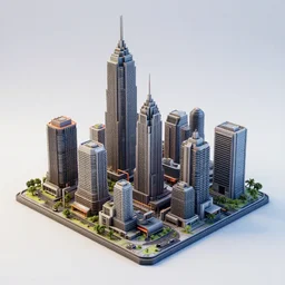cyberpunk cityscape 3 d render 3 d kitbash models, detailed 3 d render,
