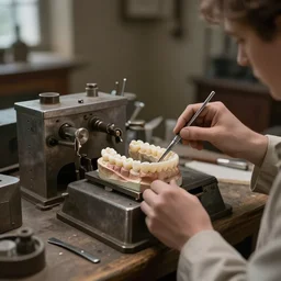 medieval dental laboratory. stock photo