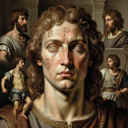 masterpiece diatribe hubris Agricola, masterpiece by Edgar Maxence and Caravaggio and Michael Whelan and Caravaggio artistic, intricate drawing, light brazen, realistic fantasy, extremely detailed and beautiful aesthetic runic face, establishing shot, 8k resolution, dramatic lighting