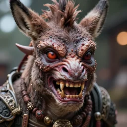 incredibly realistic, too detailed face of cannibalistic catfish donkey demon, octane render, bump mapping, macro image, global illumination, 8 k, bokeh, xenoblade, d & d, elder scrolls, one piece