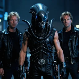 movie still, 1 9 8 0 s, dolph lundgren as alien hunter, hyperdetailed, by ridley scott, john carpenter and vittorio storaro, blue leds