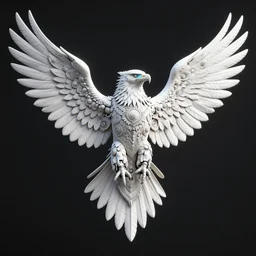 highly lifelike full body outline with eagle wonderful wonderful wings regalia adornments rayshade hdr into infinity, axonometricy mechanical fantasy intricate elegant, in void of latent space, volumetric lighting 3 d modelling