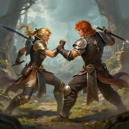 fantasy fight, rpg, d & d, pathfinder, artstation, deviantart