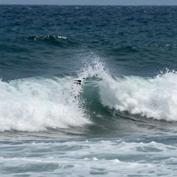 an ocean with glitches, Highly detailed + cinematic, waves crashing