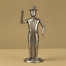 art deco tin man made out of metal, 1 9 th century photograph